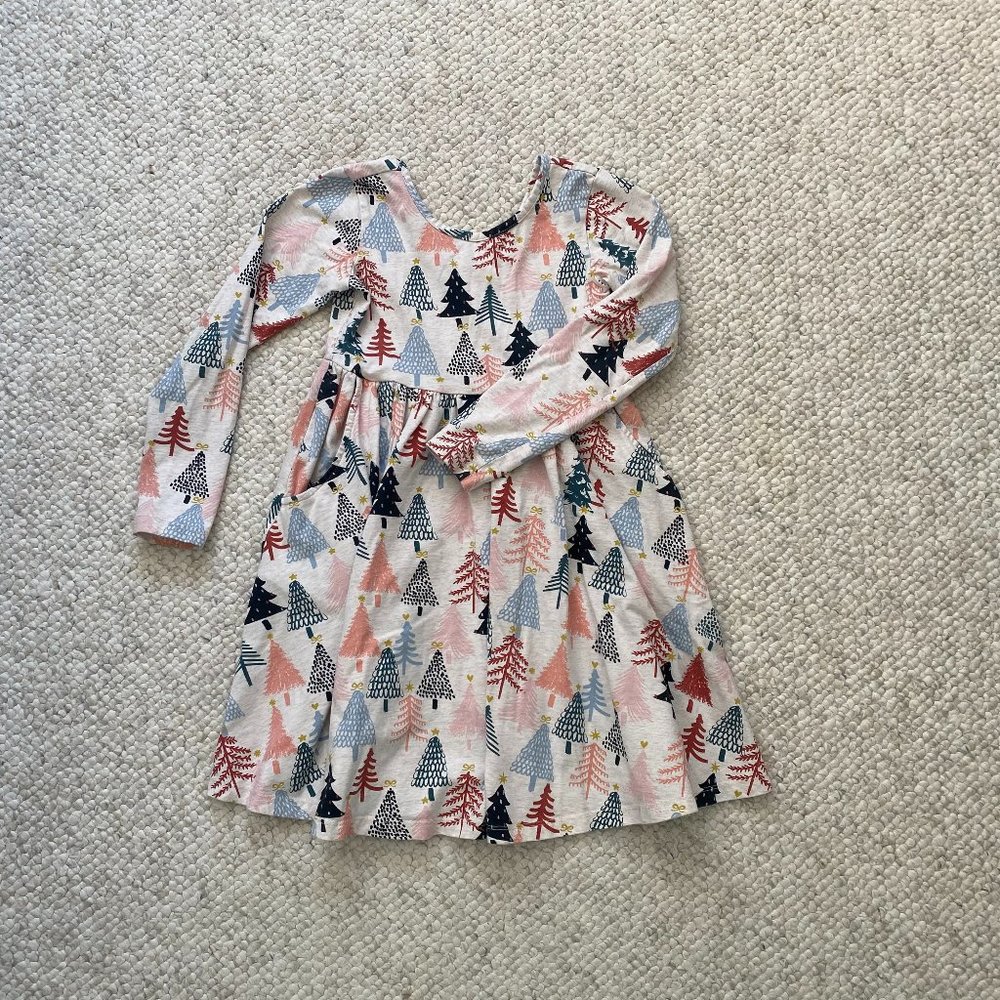 Hanna Andersson Girls Long Sleeve Print Super Soft Skater Dress, size 130 cm (8)